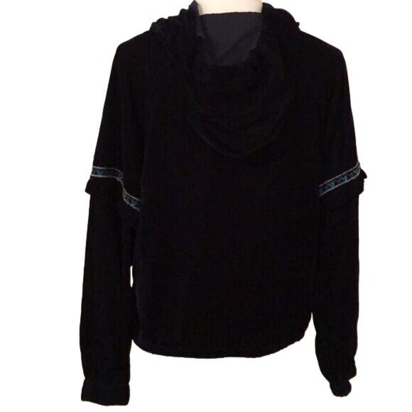 Love Sam Blue Velvet Embroidered Hoodie - Picture 3 of 8